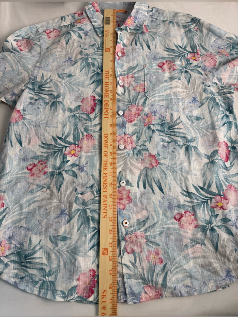 Tommy Bahama Linen Cotton Floral Button-Down Hawaiian Shirt - Picture 10 of 15
